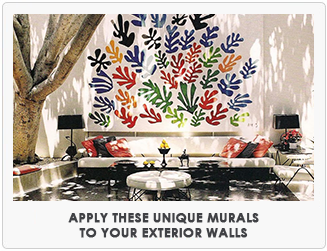 Apply these unique murals to your exterior walls